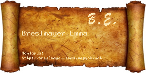 Breslmayer Emma névjegykártya